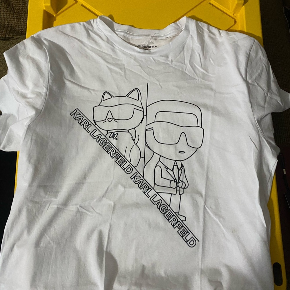 Karl Lagerfeld Men’s White Graphic T-Shirt Large